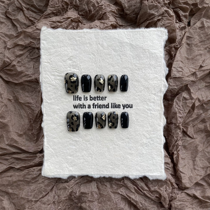 Artisanales Tierdruck Press-On Nagelset