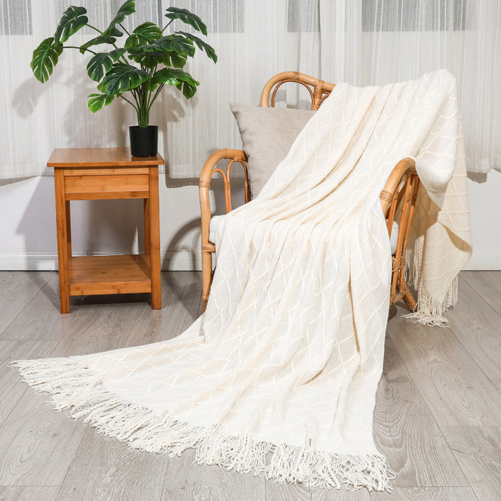 Gemütliche gestrickte Decke