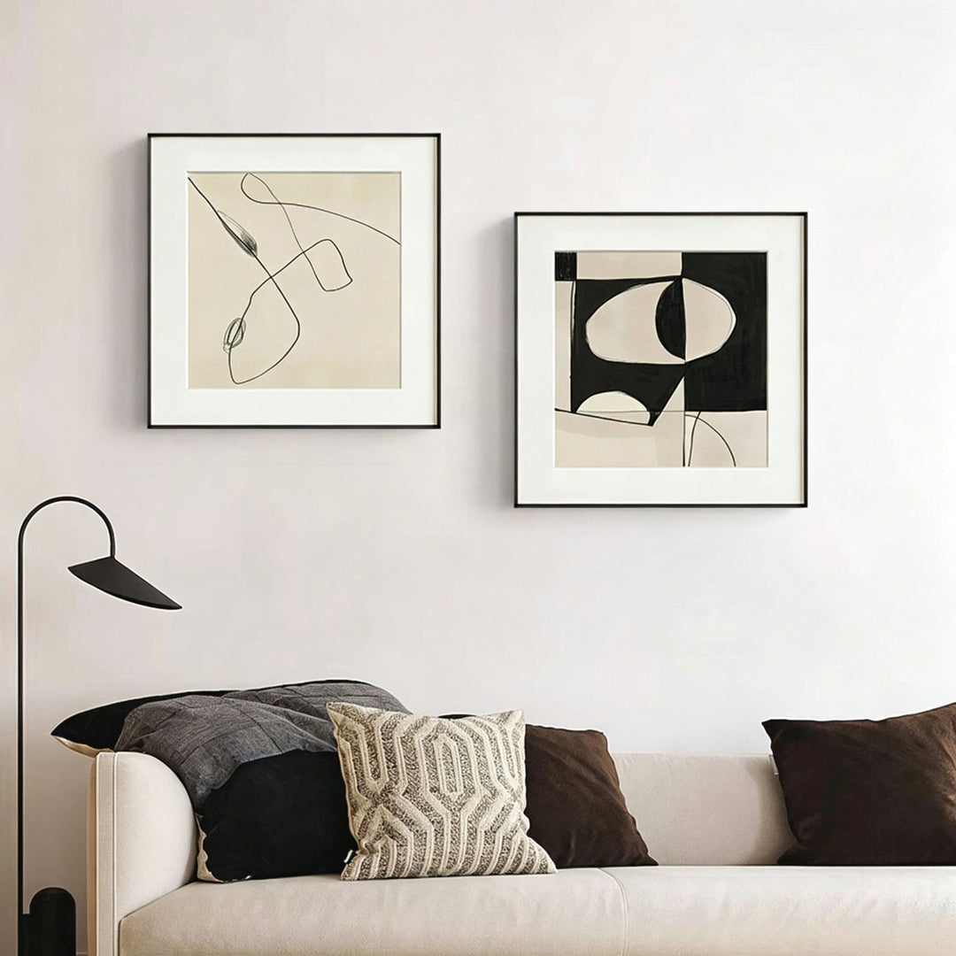 Minimalistische abstrakte gerahmte Kunstwerke