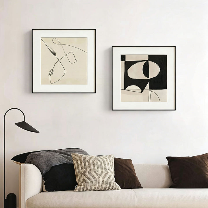 Minimalistische abstrakte gerahmte Kunstwerke