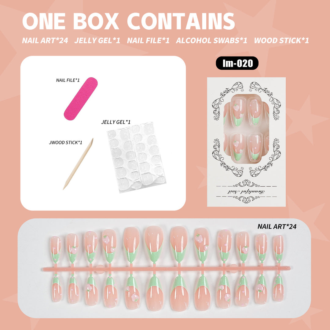 Künstlerisches Press-On Nagelset mit Zubehör