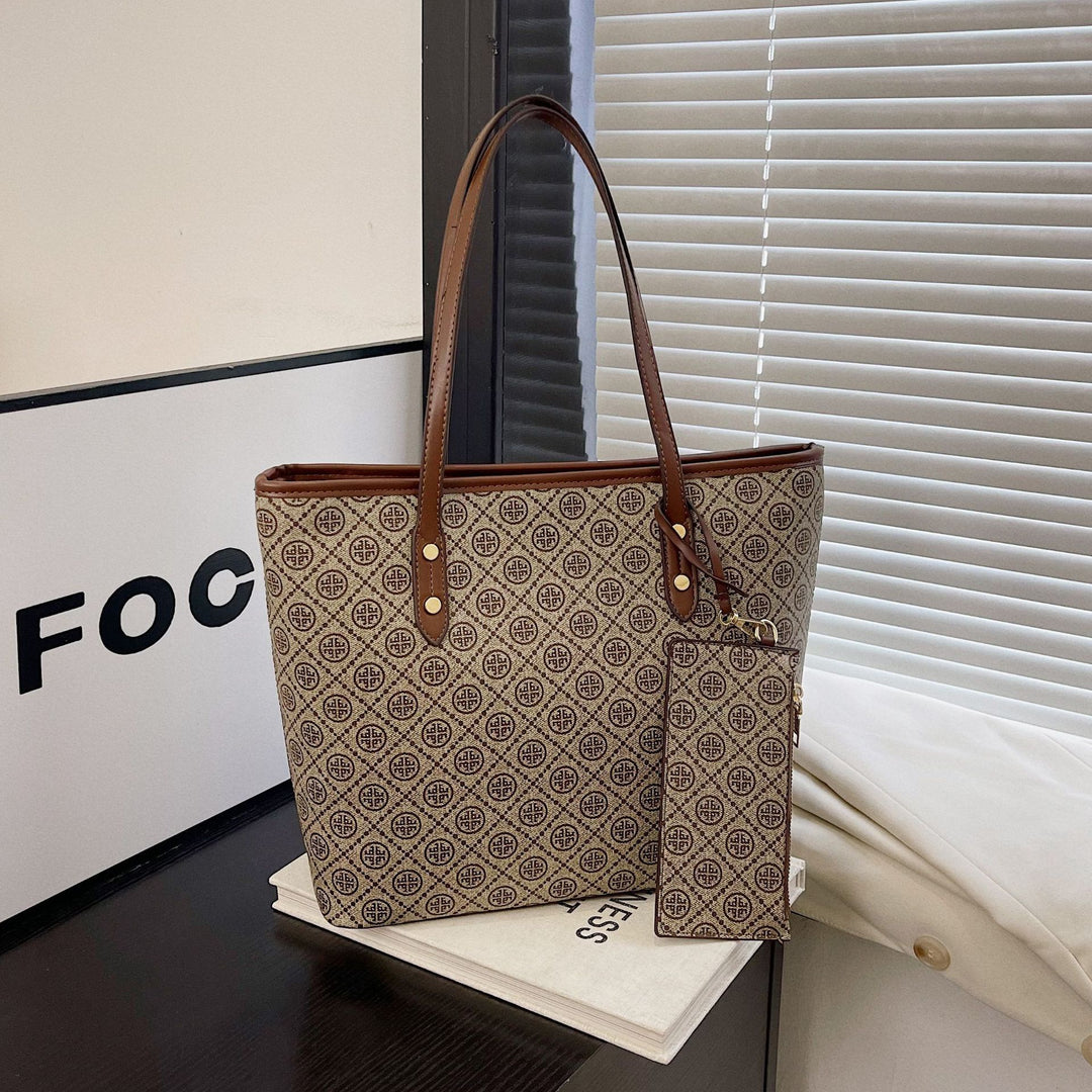 Geometrisch gemustertes Tote Bag mit abnehmbarem Reißverschlussetui