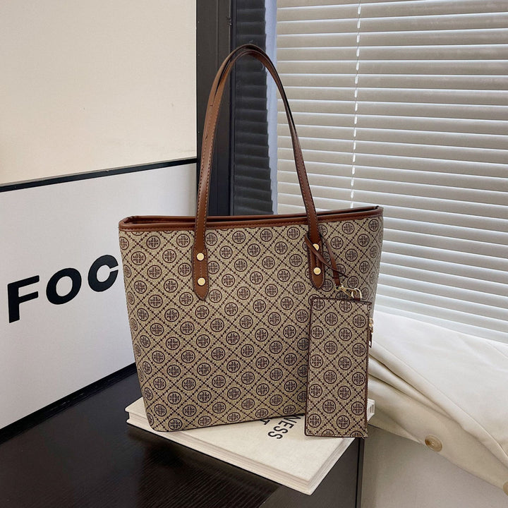 Geometrisch gemustertes Tote Bag mit abnehmbarem Reißverschlussetui
