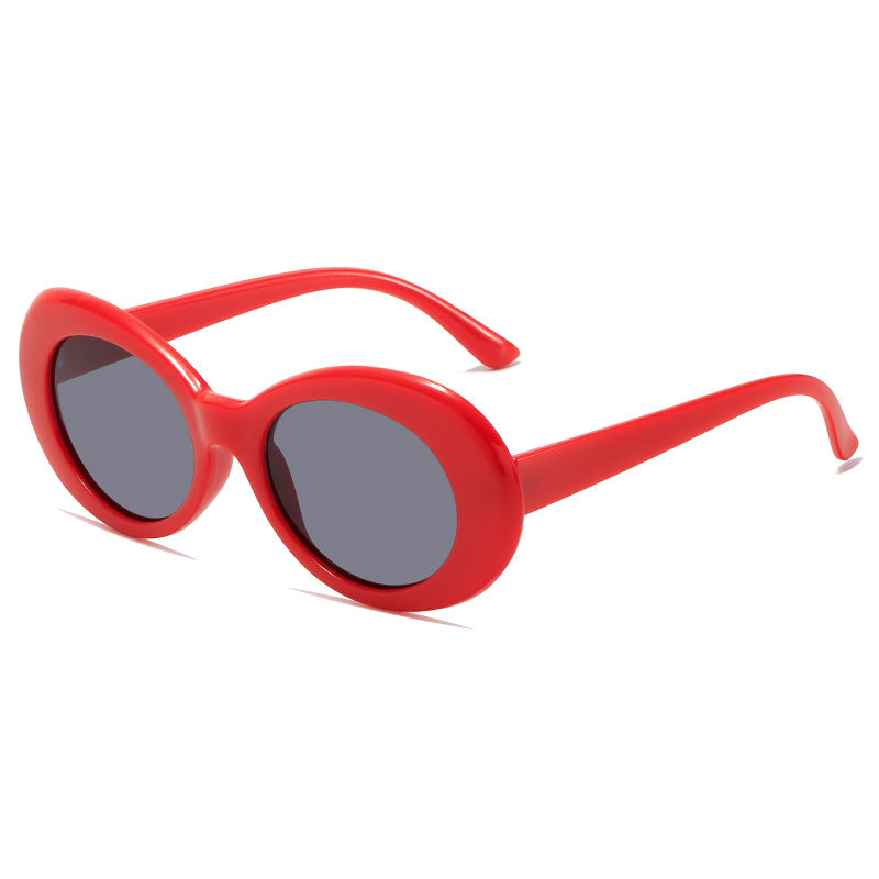 Damen Retro-inspirierte Sonnenbrille mit einem eleganten, ovalen Rahmen Karnz