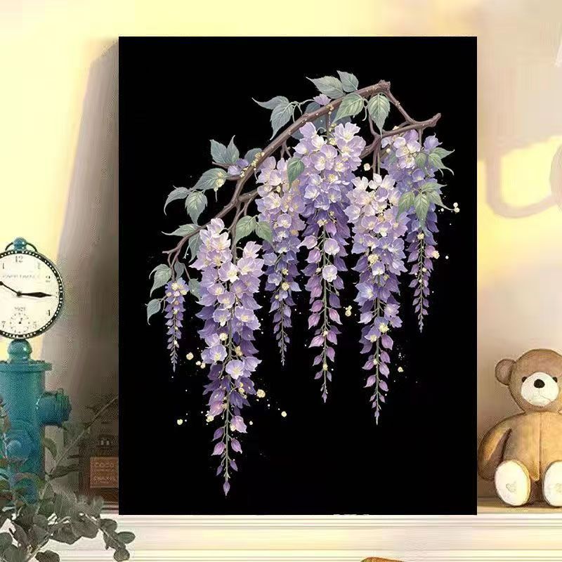 Wisteria Floral Leinwand Kunst Karnz