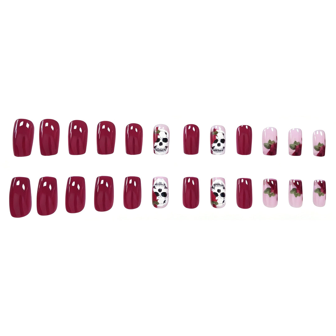 Künstlerisches Schädel Nagelkunst Design Karnz