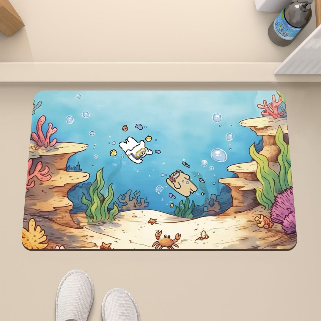 Cartoon Unterwasser-Themen Badmatte