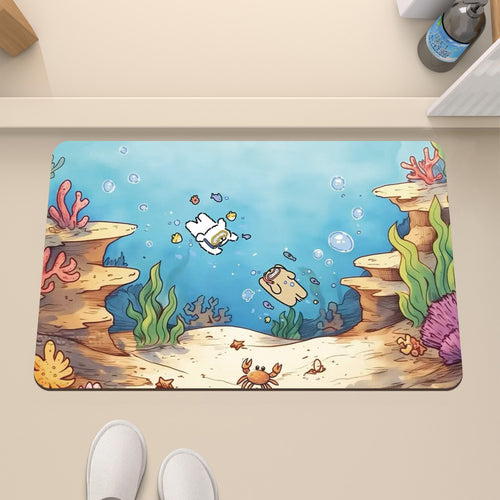 Cartoon Unterwasser-Themen Badmatte