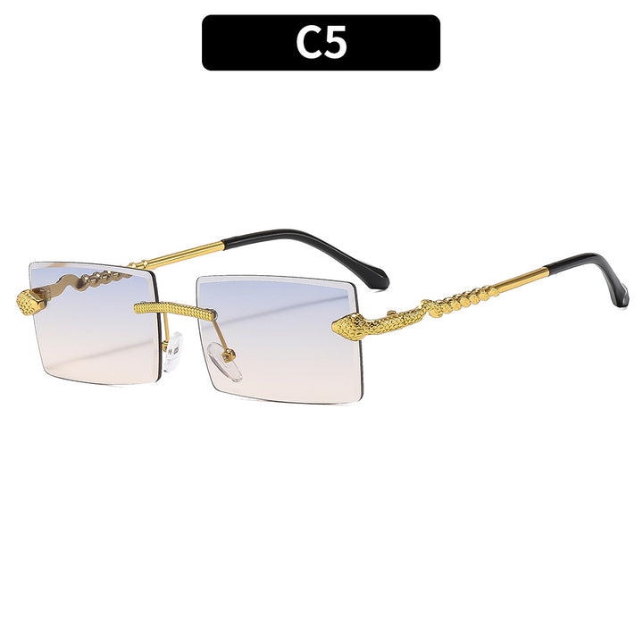 Statement Schlange-Detail Quadrat Sonnenbrille