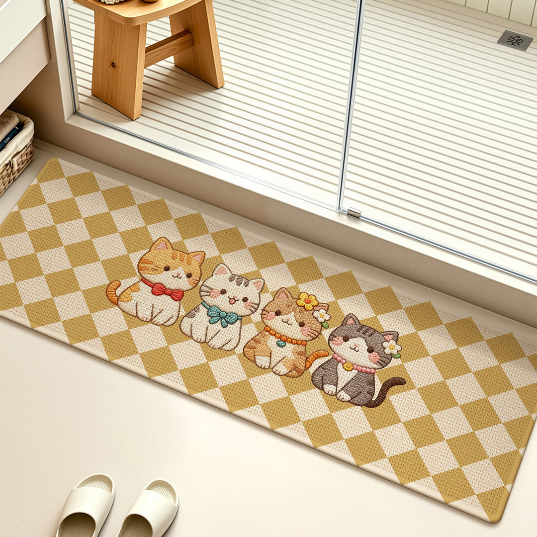Niedliches katzenmotiviertes Innenläufermatte