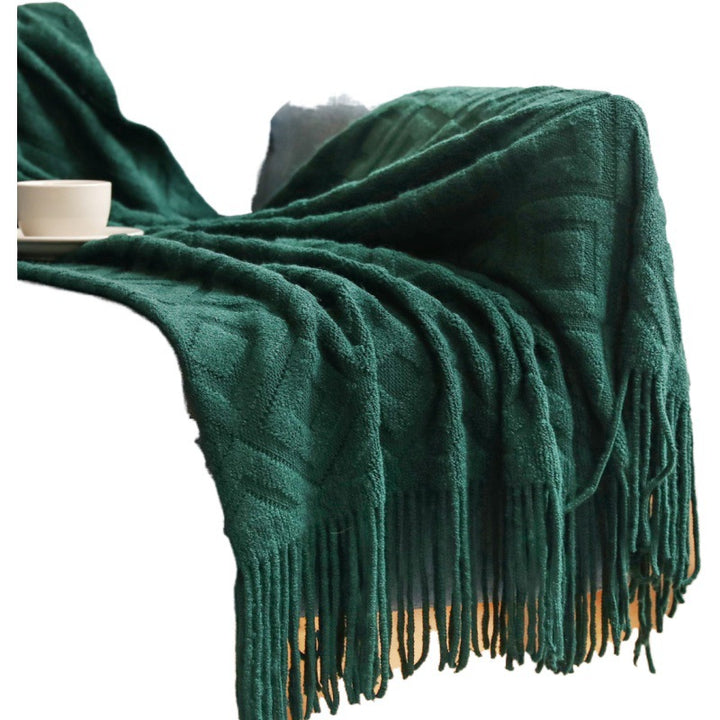 Gemütliche Strickwurfdecke
