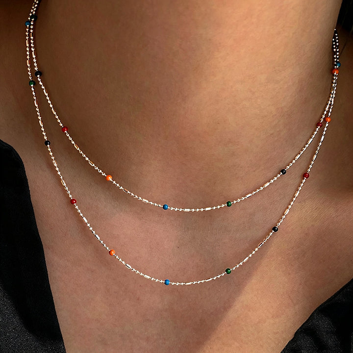 Zarte Mehrfarbige Perlenkette Armband Karnz