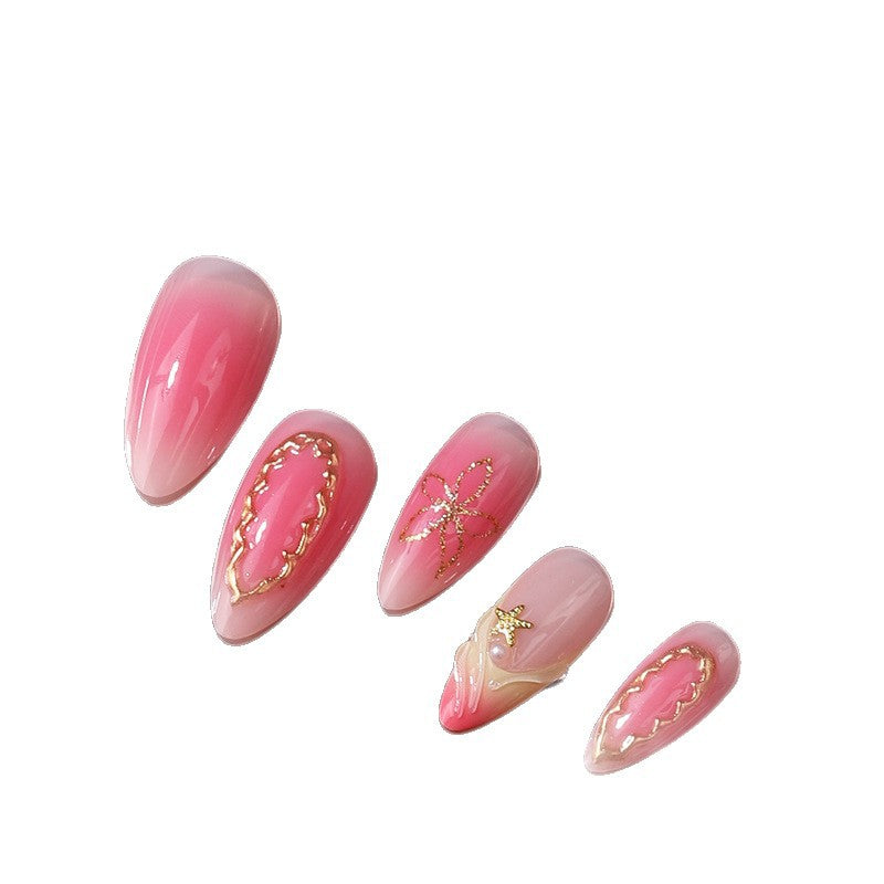 Elegante abstrakte Press-On-Nagelset Karnz