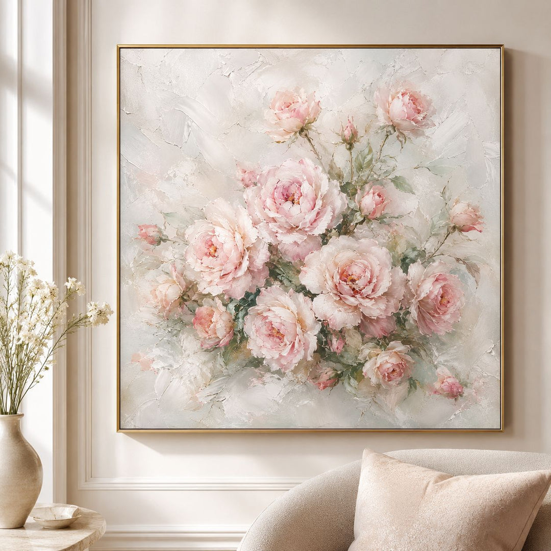3D Texturiertes Floral Leinwand-Kunstwerk