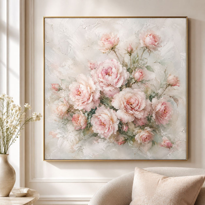 3D Texturiertes Floral Leinwand-Kunstwerk