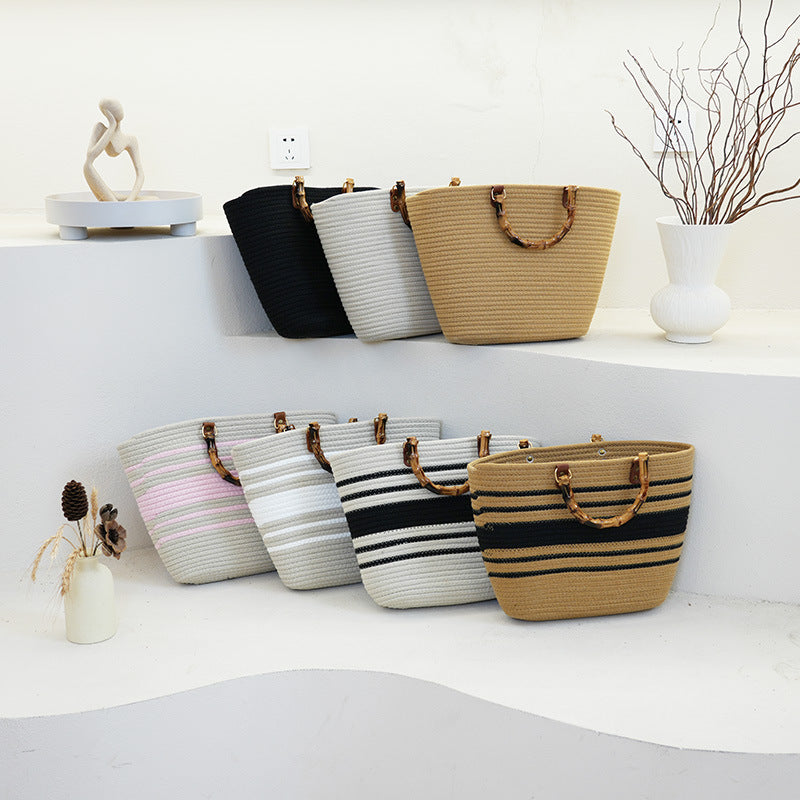 Damen Tragetasche mit elegantem geflochtenem Griff Karnz