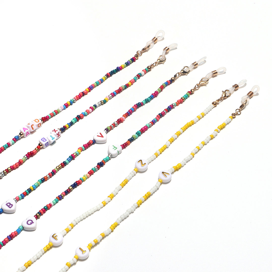 Bunte Perlen Brillen Kette Karnz