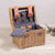 Damen Picknickkorb mit stilvollen Gläsern und Holzbrettern Karnz