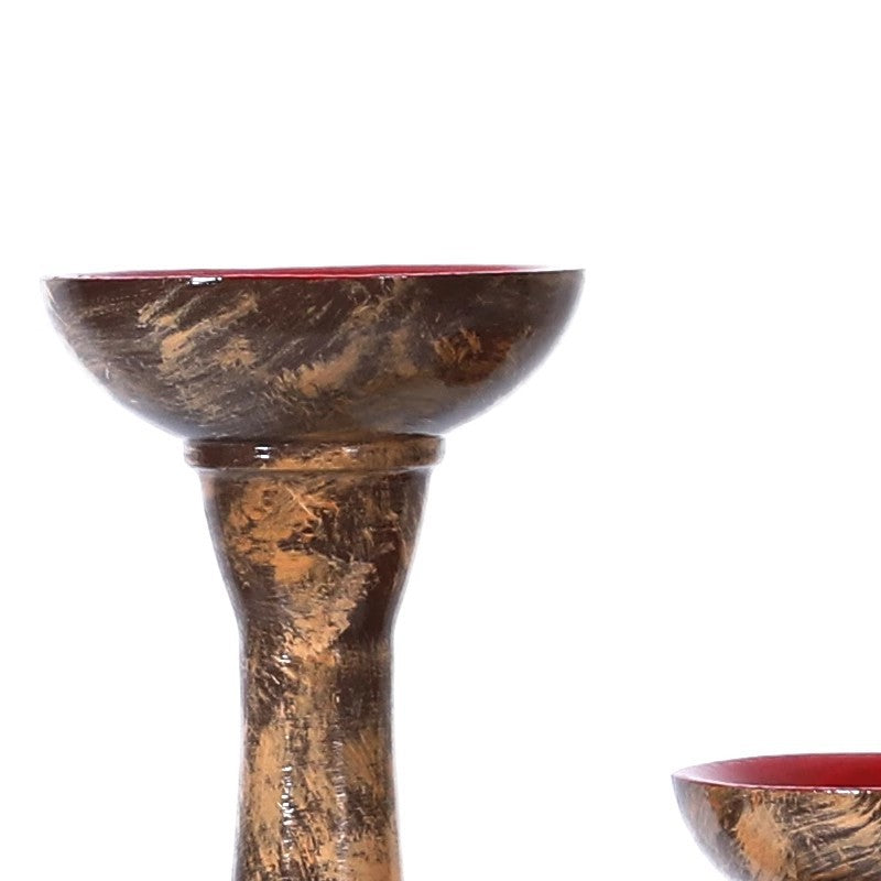 Elegantes Dekoratives Holzkerzenhalter-Set