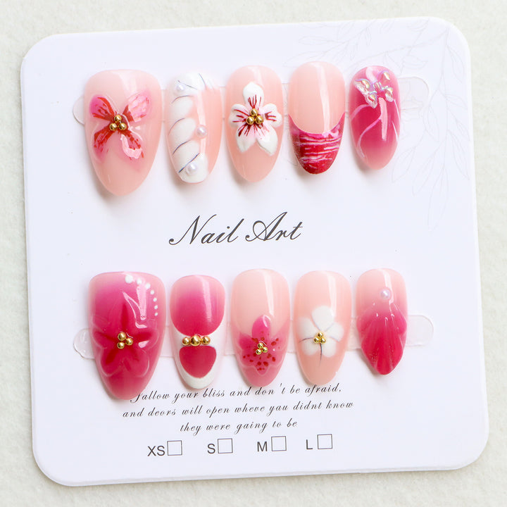 Premium Florale Press-On Nagelkunst Kollektion Karnz