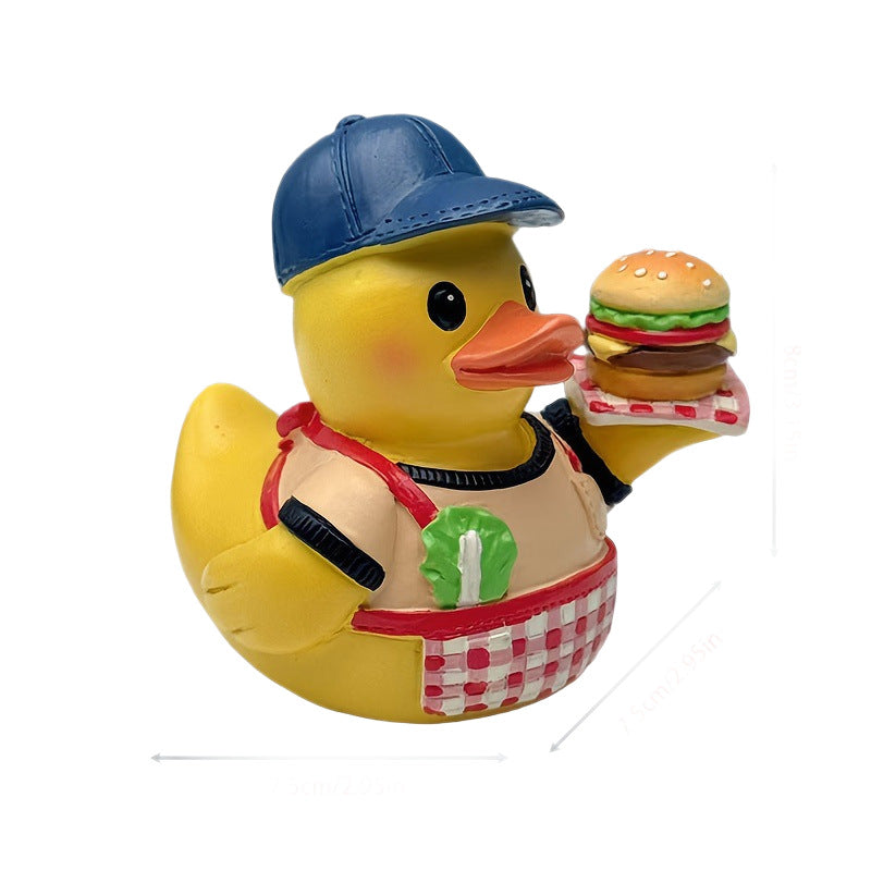 Lustige Gummiente als Grillmeister Karnz