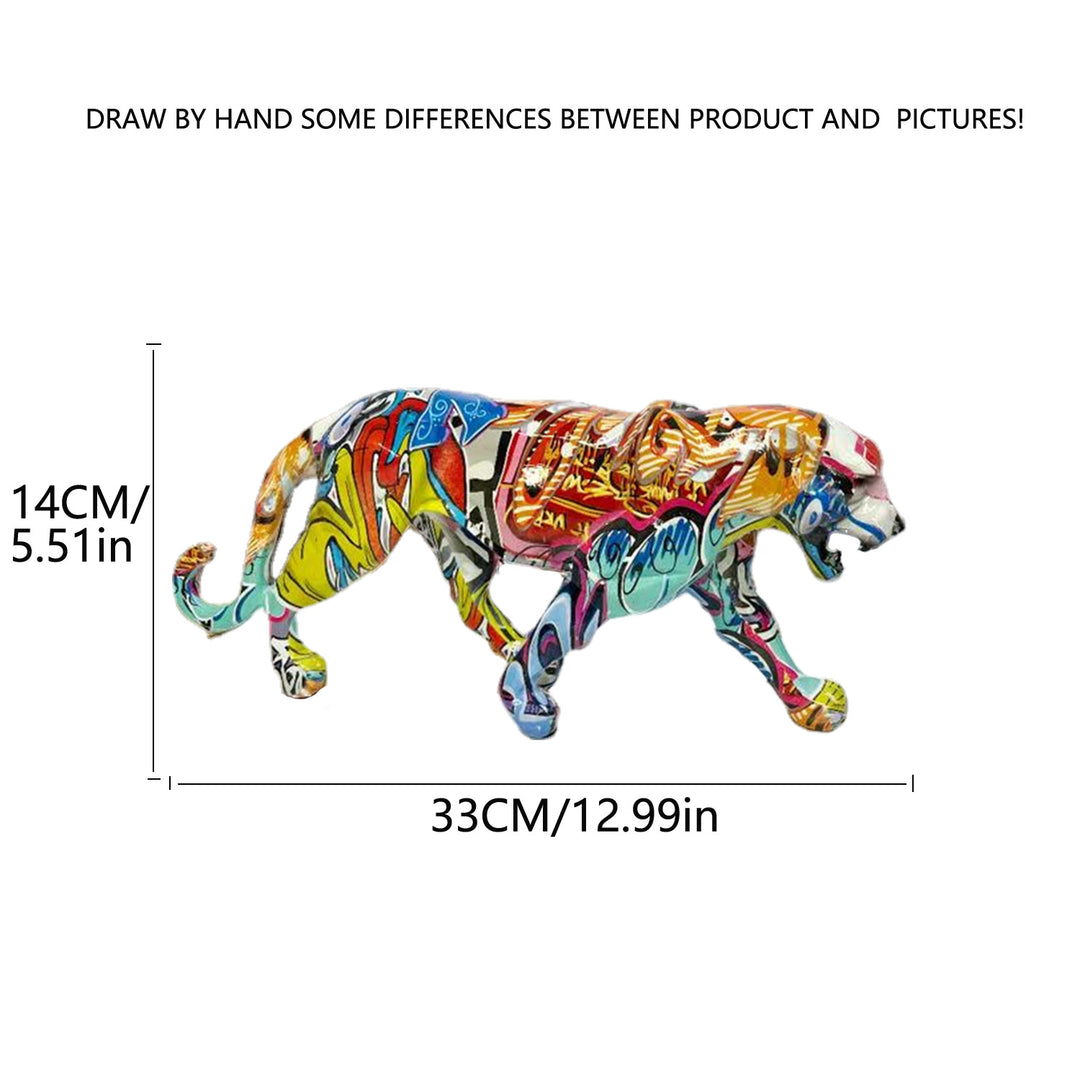 Dekorative Leopardenfigur aus Kunstharz Karnz