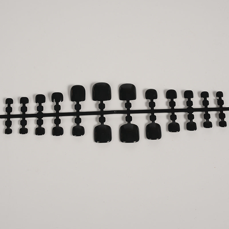 Glänzendes schwarzes Press-On-Nagelset Karnz