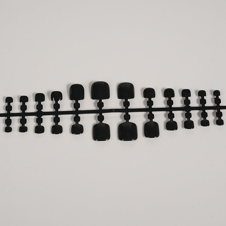 Glänzendes schwarzes Press-On-Nagelset Karnz
