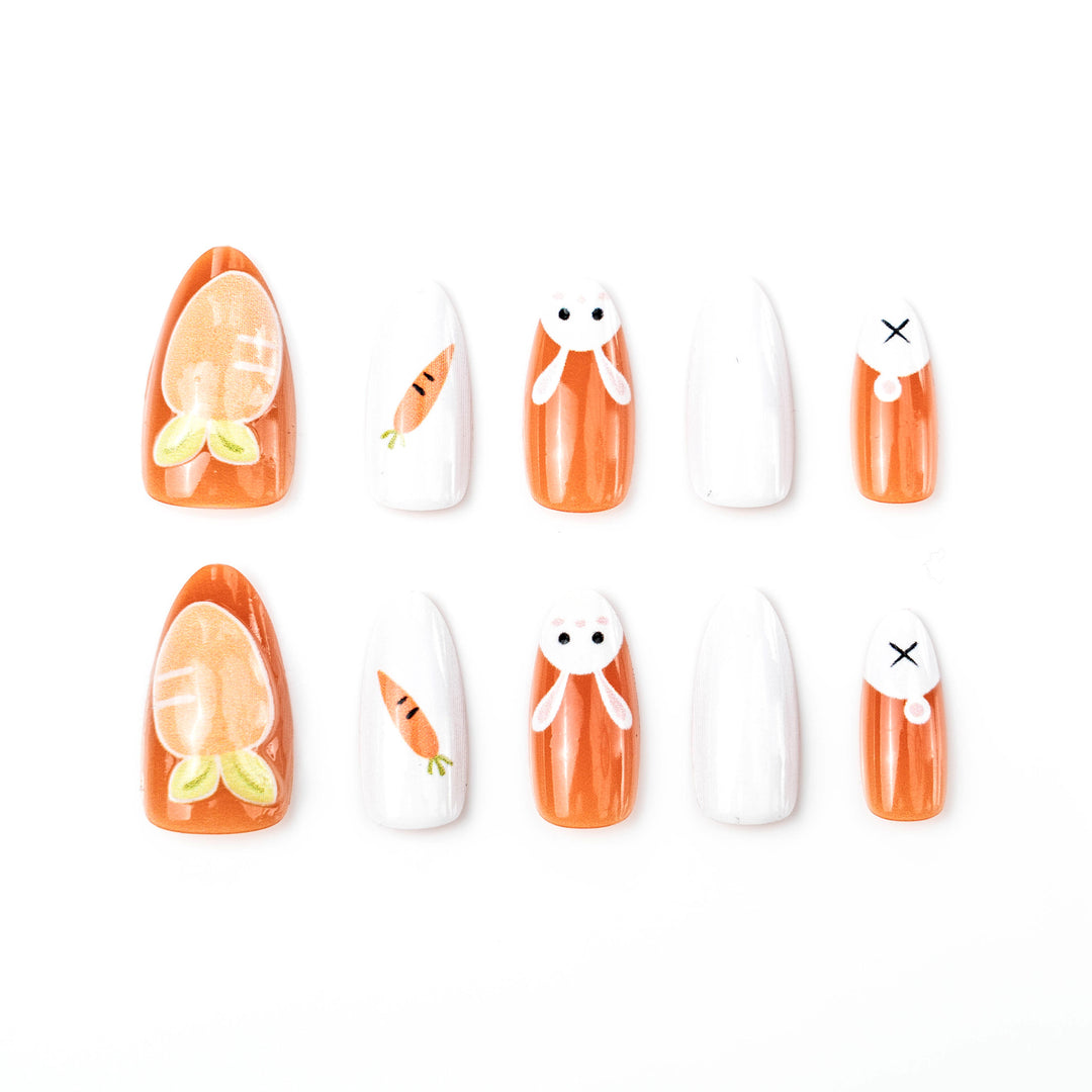 Saisonale Bunny-Themen Press-On Nagelkunst