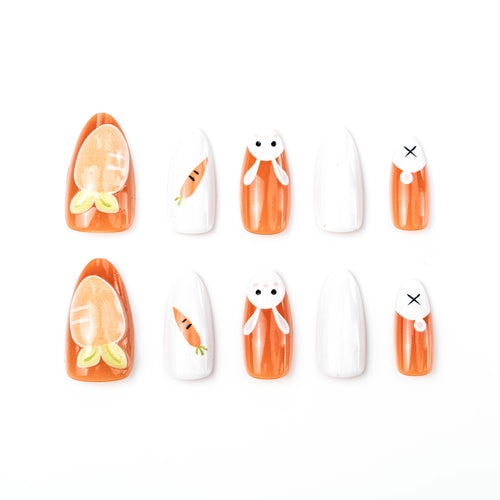 Saisonale Bunny-Themen Press-On Nagelkunst