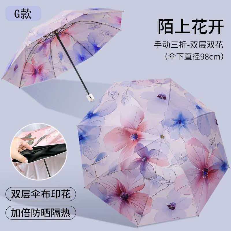 Damen Falt-Regenschirm mit eleganter Blumenoptik Karnz