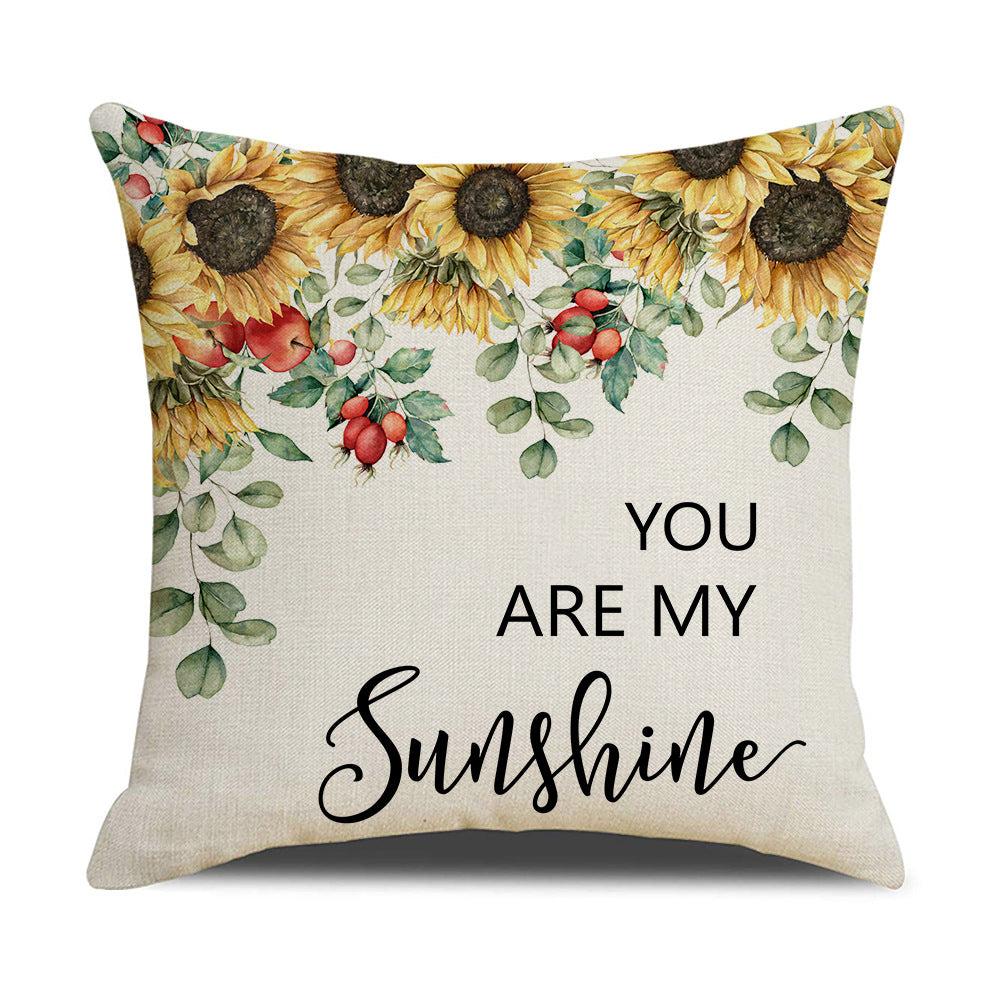 Damen Kissenbezug mit Sonnenblumenmuster Karnz