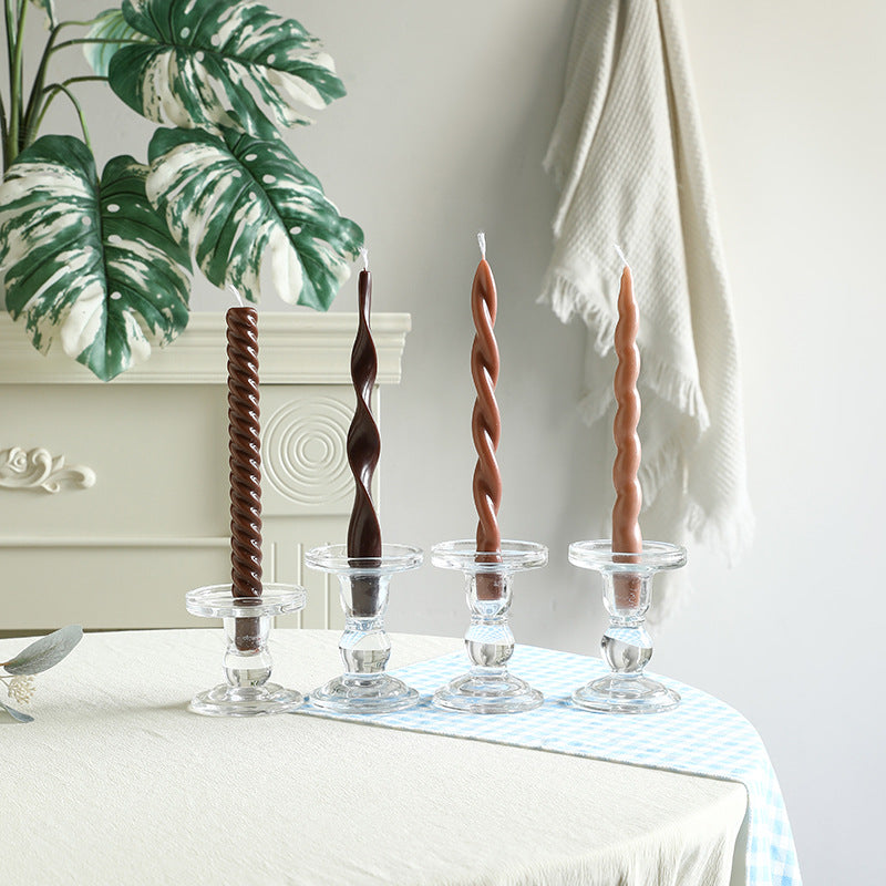 Skulpturales Ribbon-Twist Taper Kerzen Set