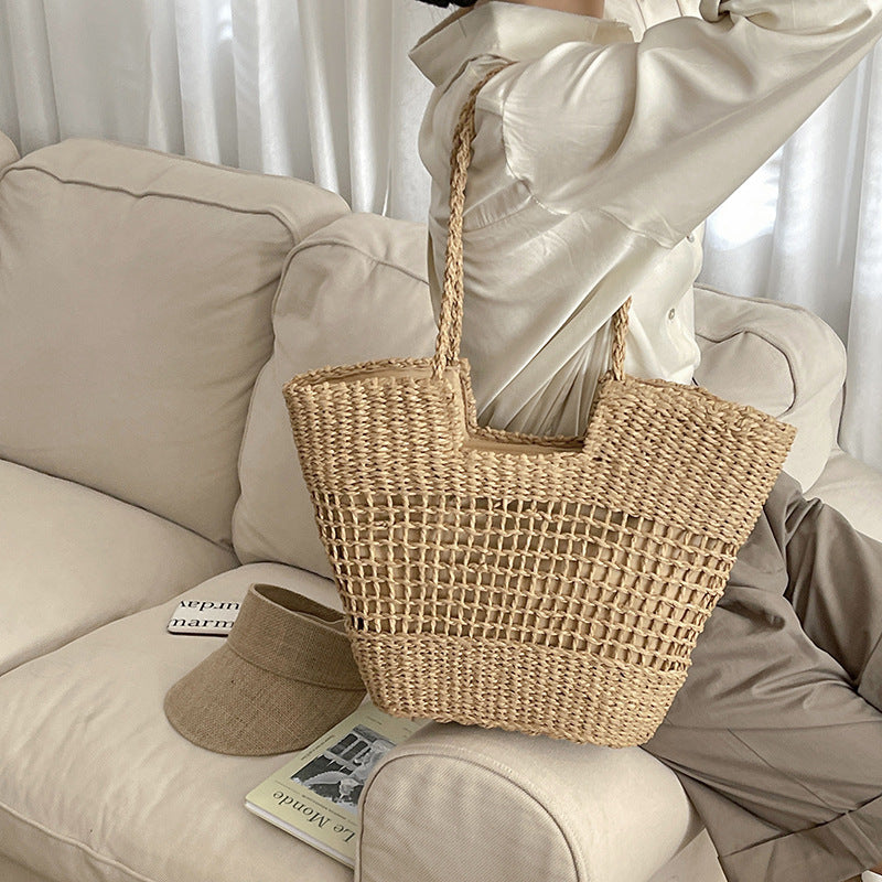 Damen Geflochtene Shopper Tasche Karnz