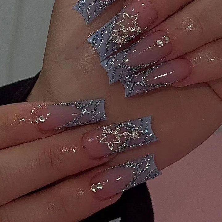 Premium Glitzernde Stern-Design Nägelverzierungen Karnz