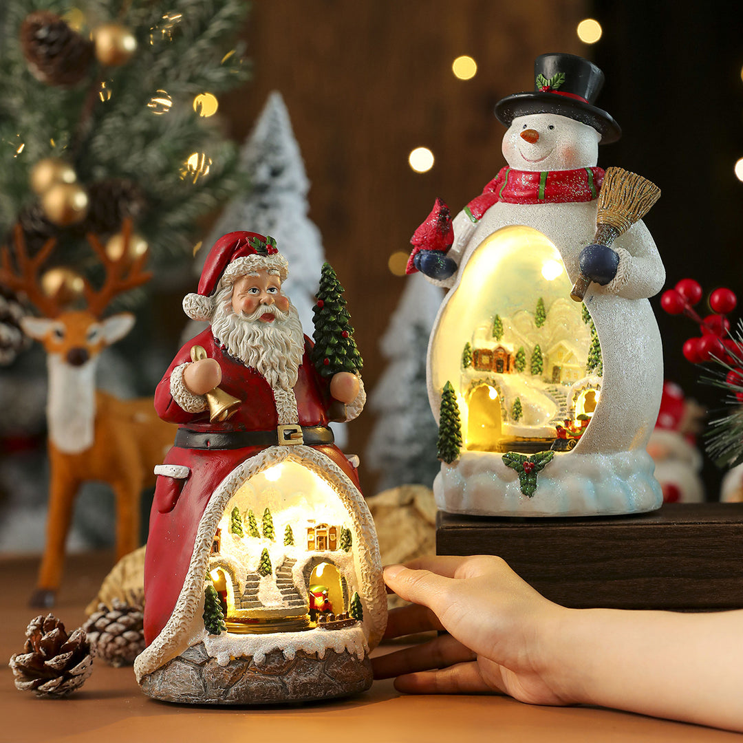 LED Leuchtender Schneemann Figurine Karnz