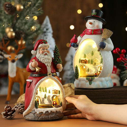 LED Leuchtender Schneemann Figurine Karnz
