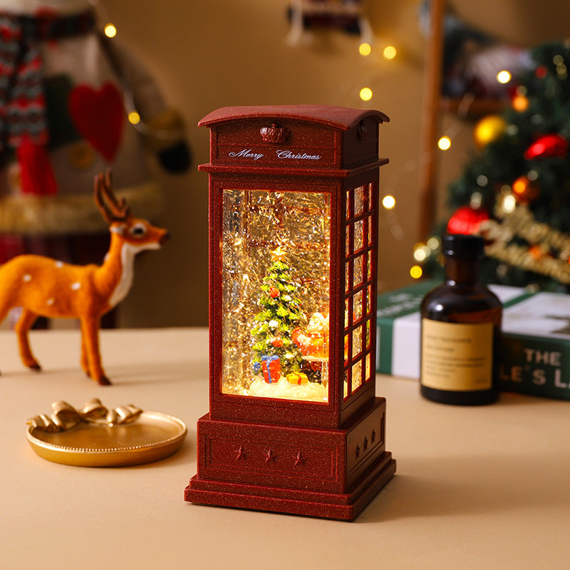 Nostalgische Weihnachtslaterne mit Schneemann-Motiv Karnz