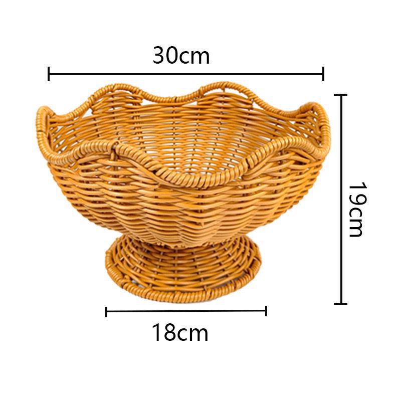 Unisex Rattan Obstschale mit eleganten Wellenlinien Karnz