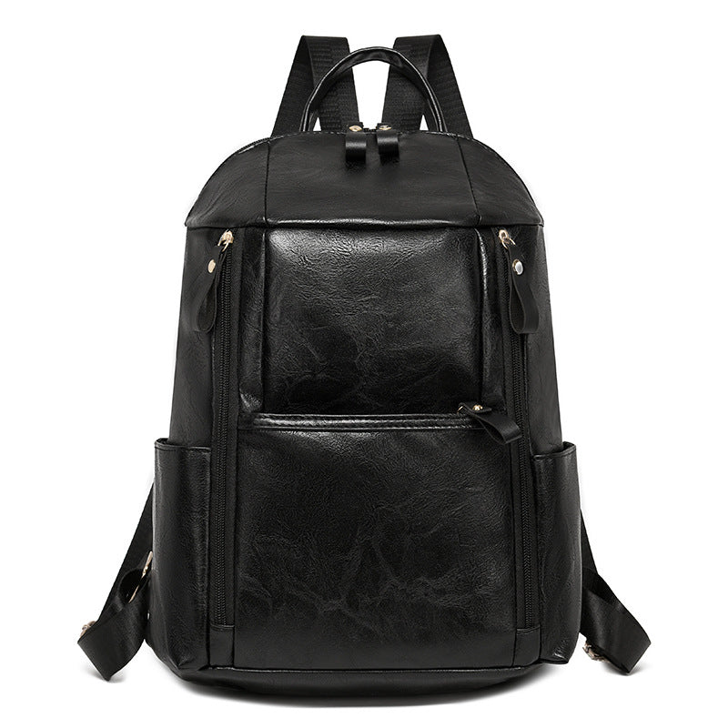 Elegante Multi-Compartt Faux-Leder-Rucksack Karnz