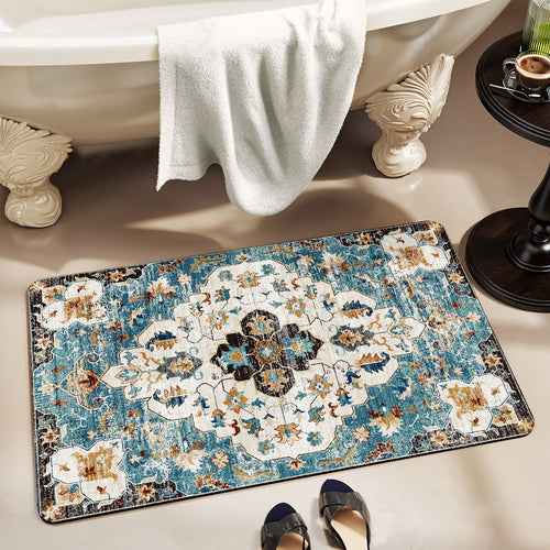 Vintage Floral Design Badematte Karnz