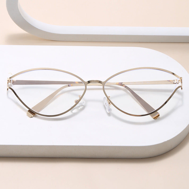 Modische Cat-Eye Sonnenbrille mit Dünnem Metallrahmen Karnz