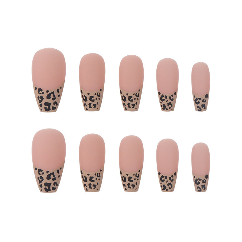 Leopard Print French Tip Press-On Nails Karnz