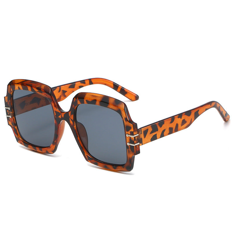 Damen Modische Oversized-Sonnenbrille mit animalischem Muster Karnz