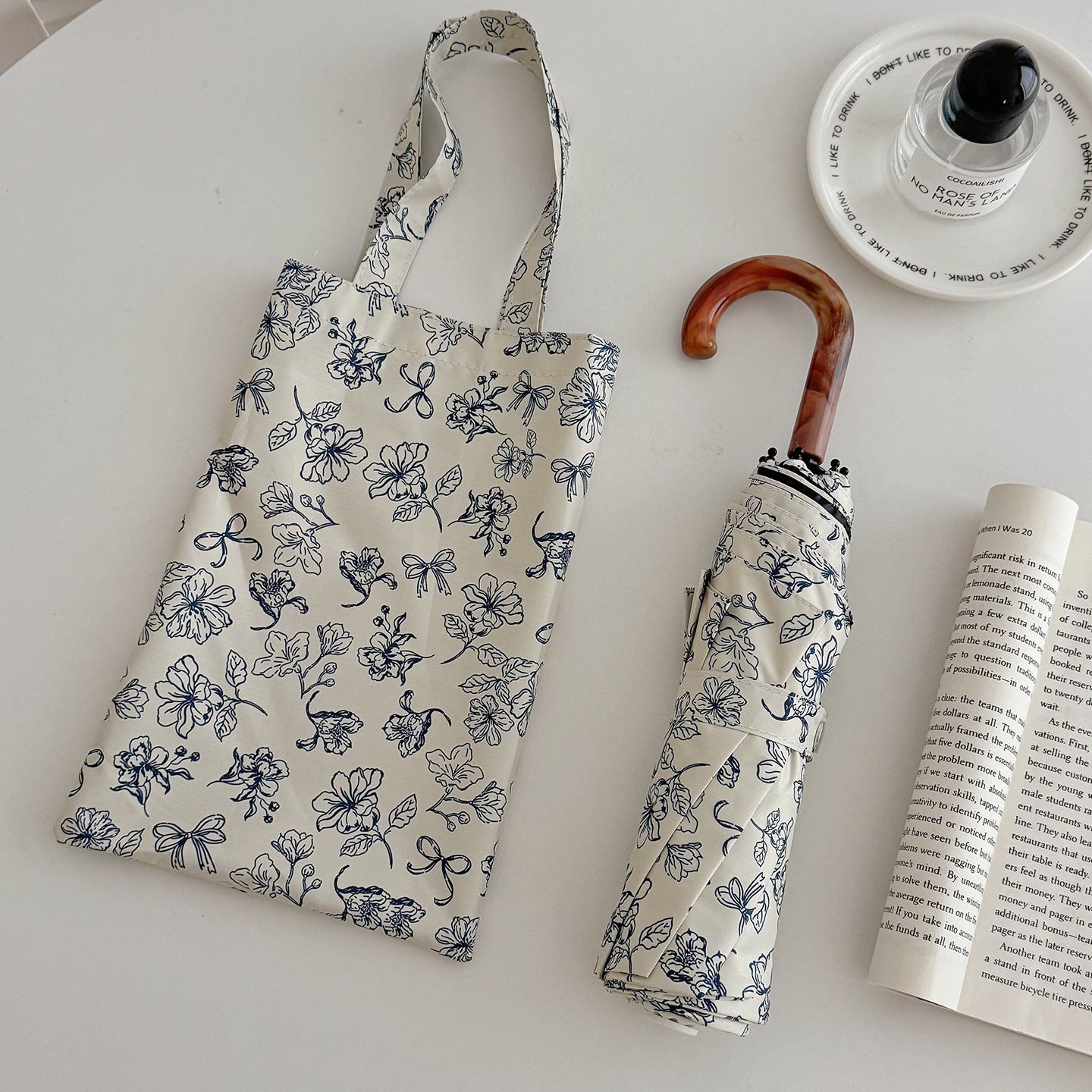 Damen Faltbare Einkaufstasche mit floralem Design Karnz
