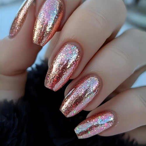 Glitzerndes Acryl Press-On-Nägel Set Karnz