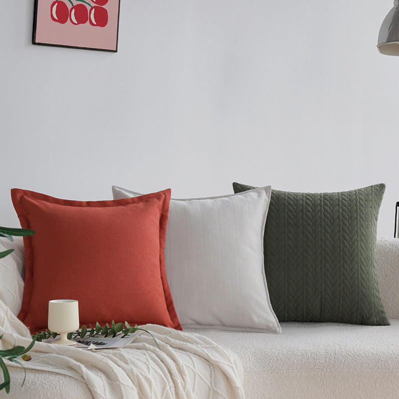 Quadratischer gequilteter Zierkissenbezug mit Kabel‑Tufting und softem Mikrofaser‑Finish Karnz
