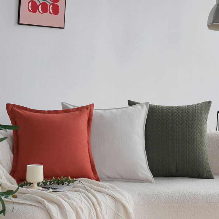 Quadratischer gequilteter Zierkissenbezug mit Kabel‑Tufting und softem Mikrofaser‑Finish Karnz