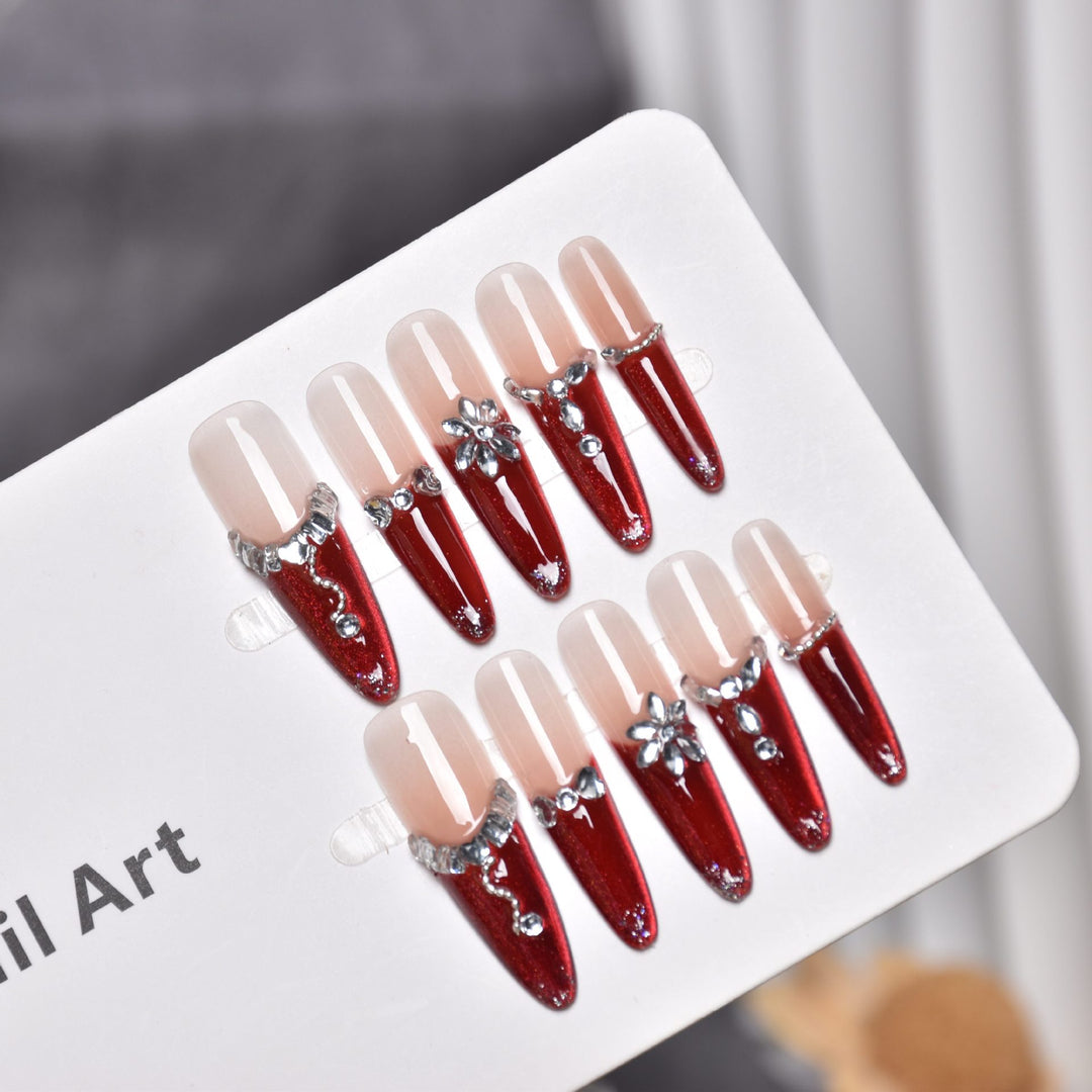 Premium Strass-verzierte Acrylnägel Karnz