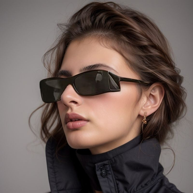 Damen extravagante Sonnenbrille im geometrischen Design Karnz
